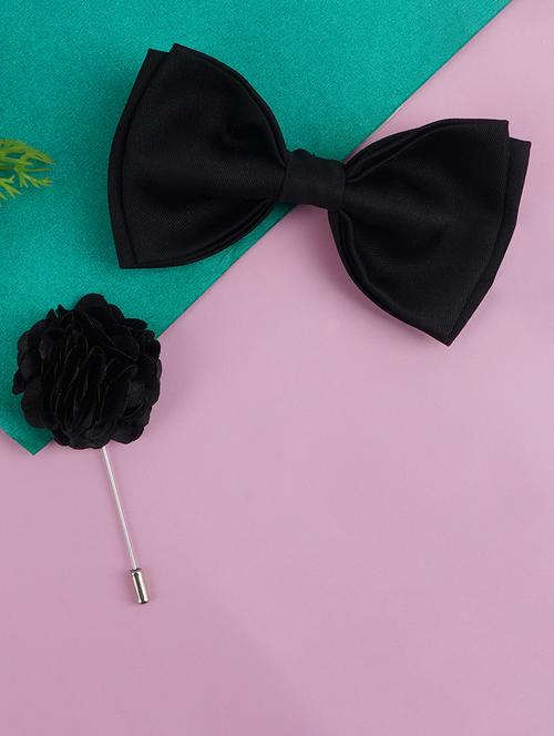 Men Elegant Accessory Set Of Bow Tie & Lapel Pin Combo - 21684945 - Very Small Image - 1