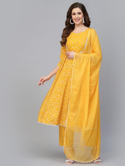 women three quarter sleeve kurta pant with dupatta set - 21685512 - Very Small Image - 1