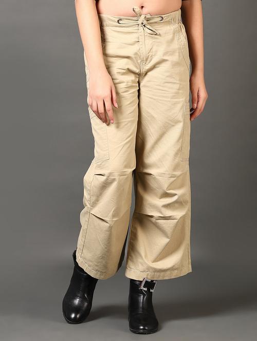 Girls Mid Rise Plain Cargo - 21691385 - Very Small Image - 1