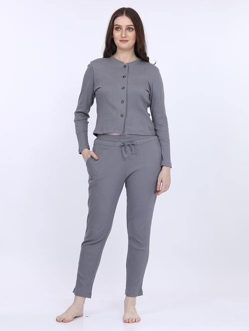 women solid top and trouser co-ord set - 21693565 - Very Small Image - 1