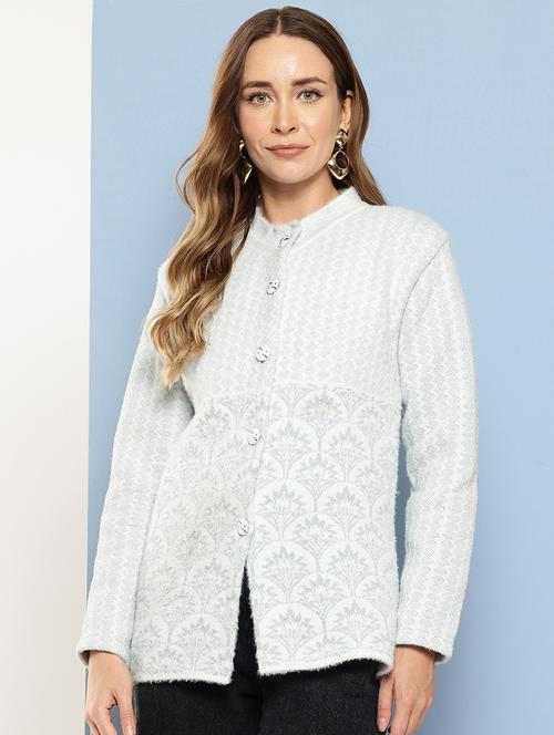 women long sleeves self design cardigan - 21695010 - Very Small Image - 1