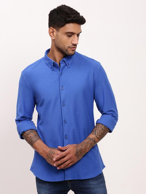 men solid long sleeves casual shirt - 21696381 - Very Small Image - 1