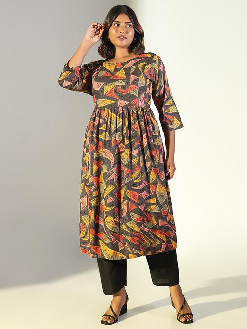 women three quarter sleeve anarkali kurta - 21696972 - Very Small Image - 1