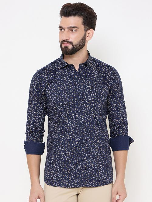 blue cotton casual shirt - 21697435 - Very Small Image - 1