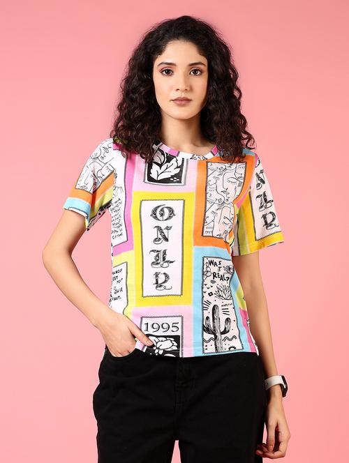 women printed short sleeve t-shirt - 21701002 - Very Small Image - 1