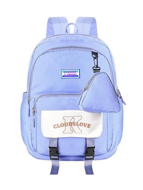 light blue printed adjustable strap backpack - 21705182 - Very Small Image - 1