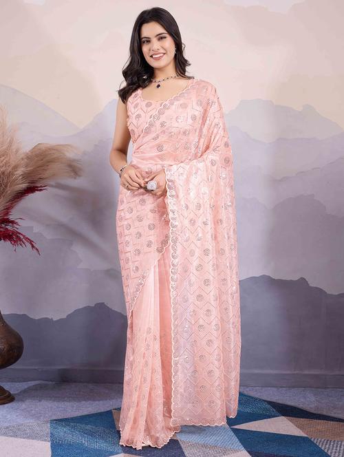 women sequin work embellished saree with blouse - 21713587 - Very Small Image - 1