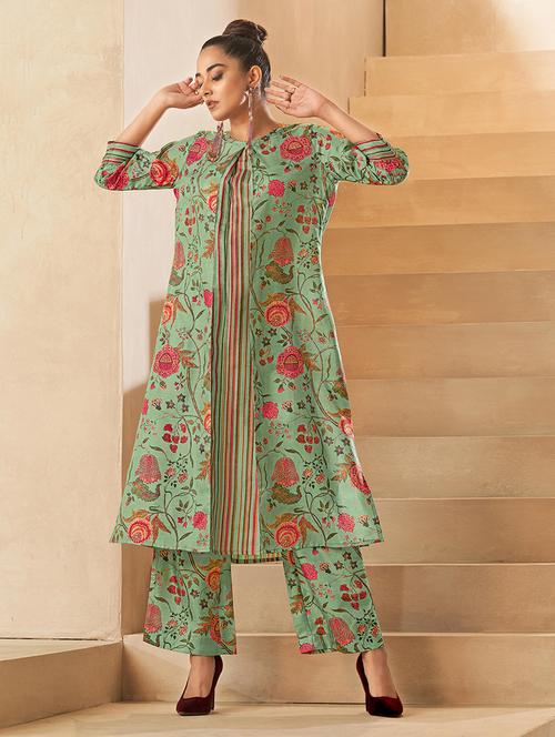 women floral print kurta palazzo set - 21713654 - Very Small Image - 1