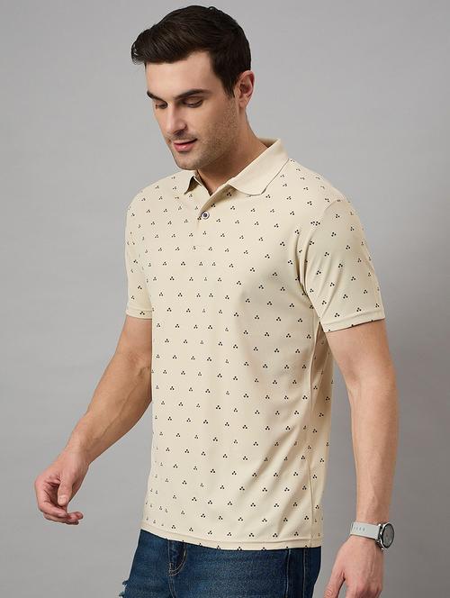 men printed short sleeve polo t-shirt - 21720420 - Very Small Image - 1