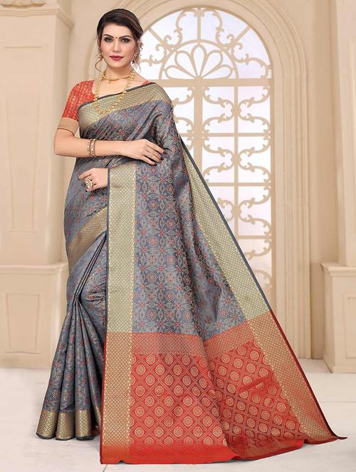 women self design patola saree with blouse - 21722542 - Very Small Image - 1
