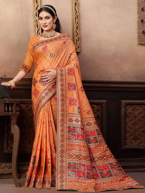 women printed casual wear saree with blouse - 21722566 - Very Small Image - 1