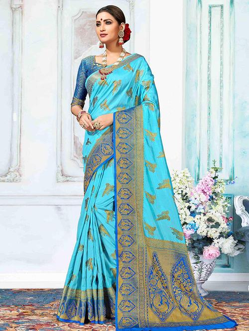women self design banarasi saree with blouse - 21723092 - Very Small Image - 1