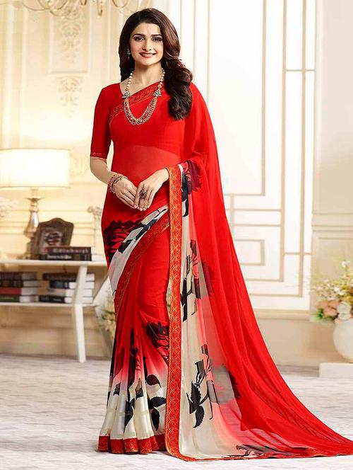 women printed casual wear saree with blouse - 21723213 - Very Small Image - 1