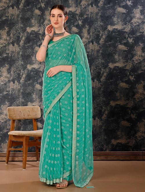 women printed casual wear saree with blouse - 21723528 - Very Small Image - 1