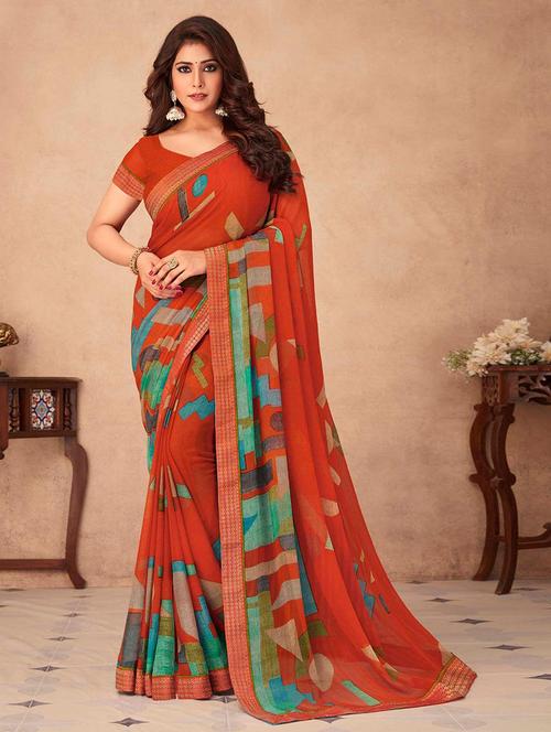 women printed casual wear saree with blouse - 21723762 - Very Small Image - 1