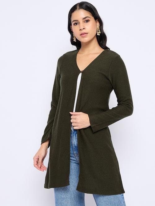 women long sleeves solid regular shrug - 21724267 - Very Small Image - 1