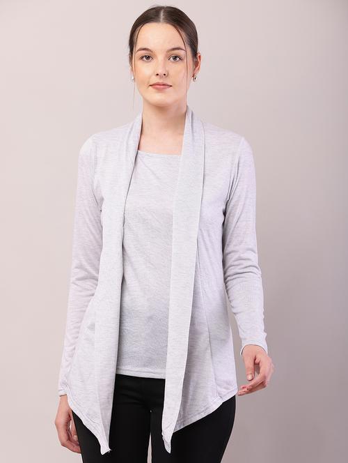women solid asymmetric shrug - 21726447 - Very Small Image - 1
