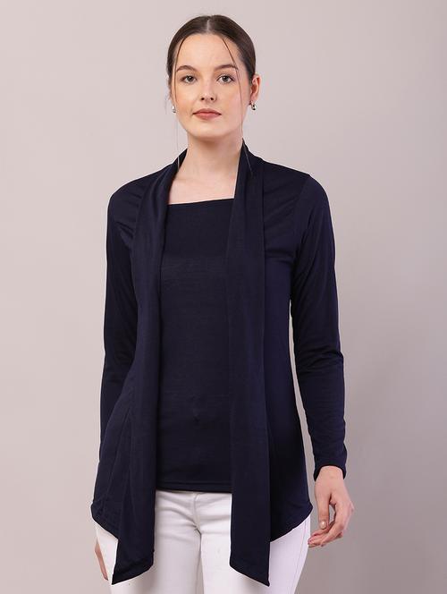 women solid asymmetric shrug - 21726450 - Very Small Image - 1