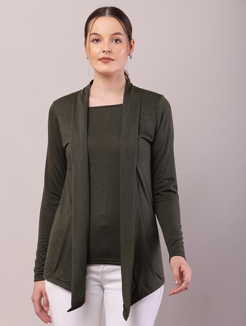 women solid asymmetric shrug - 21726451 - Very Small Image - 1