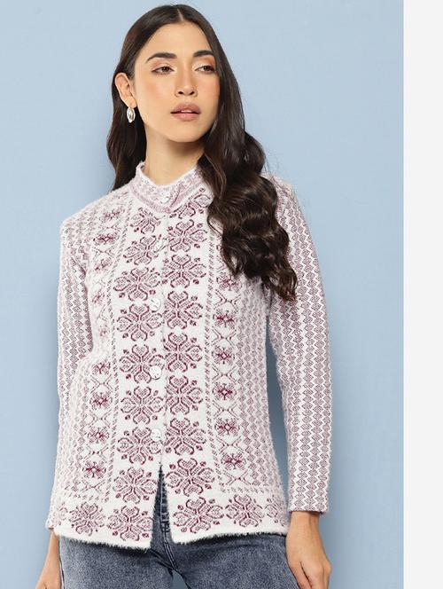 women long sleeves self design cardigan - 21728096 - Very Small Image - 1