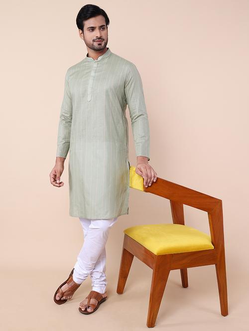 men mandarin neck striped kurta pyjama set - 21728491 - Very Small Image - 1