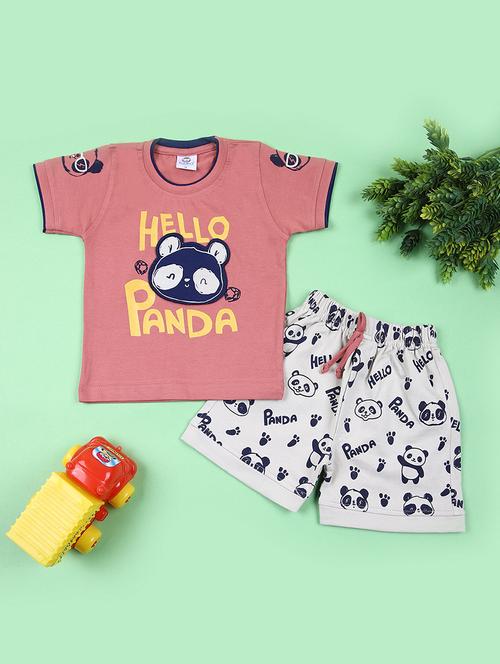 Boys Printed T-shirt & Shorts Casual Wear Set - 21730452 - Very Small Image - 1