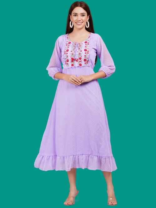 women embroidered puff sleeves tiered dress - 21730923 - Very Small Image - 1