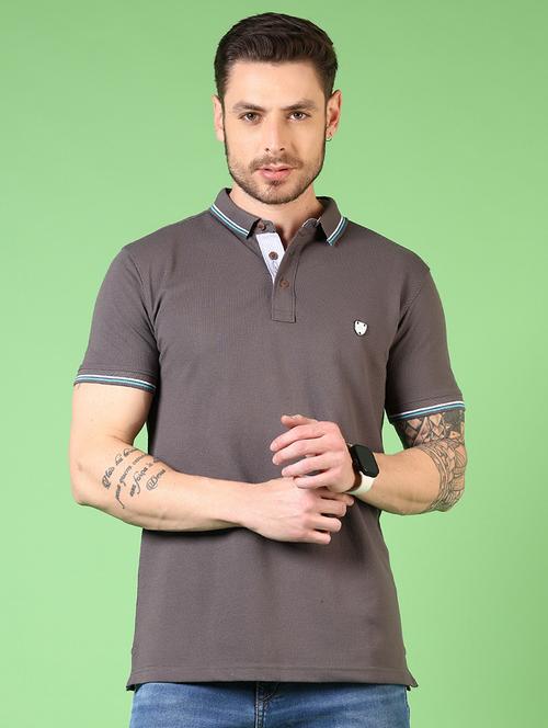 men solid short sleeve polo t-shirt - 21731539 - Very Small Image - 1