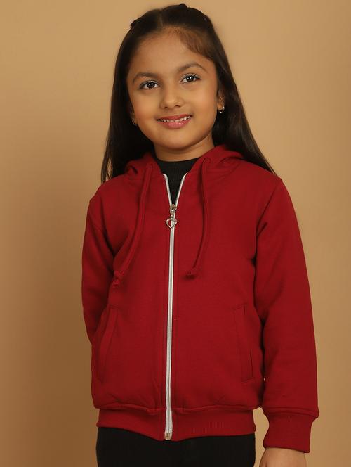 girls solid long sleeve hooded sweatshirt - 21731953 - Very Small Image - 1