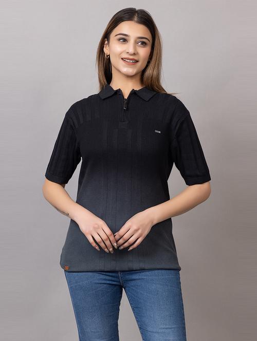 women ombre short sleeve polo t-shirt - 21733593 - Very Small Image - 1