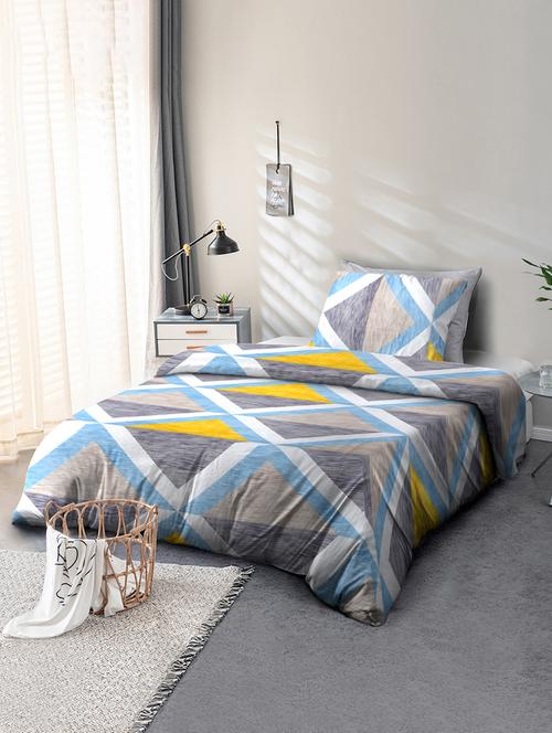 printed designer single bedsheet 2.28 x 1.52 m (lentgh x width) single size - 21733686 - Very Small Image - 1