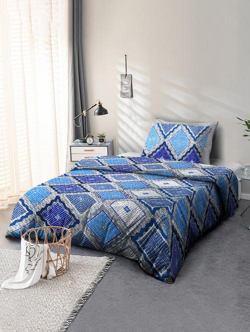 printed designer single bedsheet 2.28 x 1.52 m (lentgh x width) single size - 21733698 - Very Small Image - 1