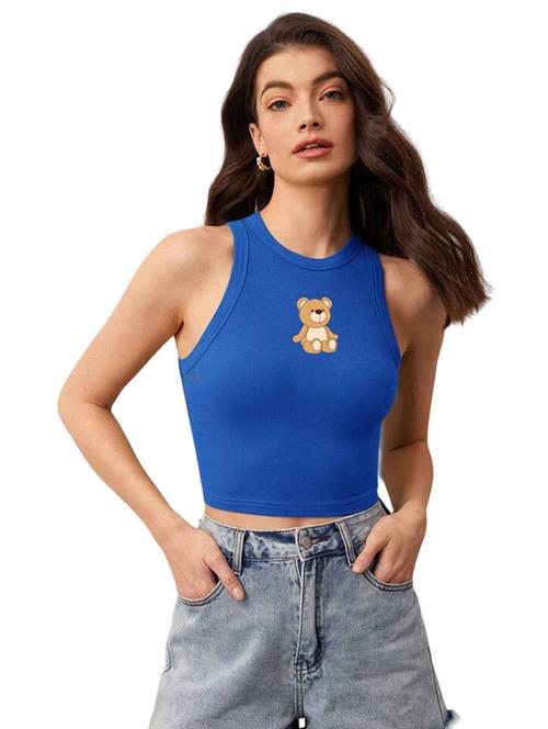 women printed sleeveless crop top  - 21738294 - Very Small Image - 1