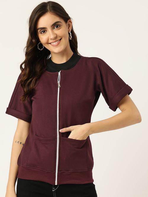 women solid short sleeves summer jacket - 21741643 - Very Small Image - 1