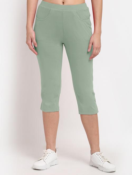 women green mid rise slim fit capri  - 21742012 - Very Small Image - 1
