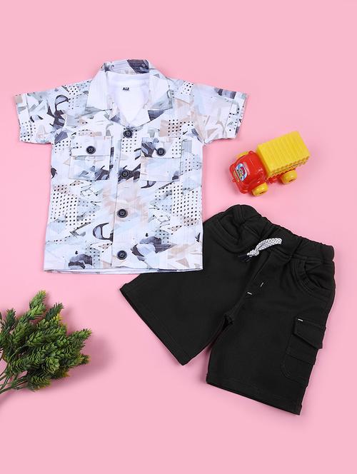 boys printed shirt and shorts set - 21742409 - Very Small Image - 1