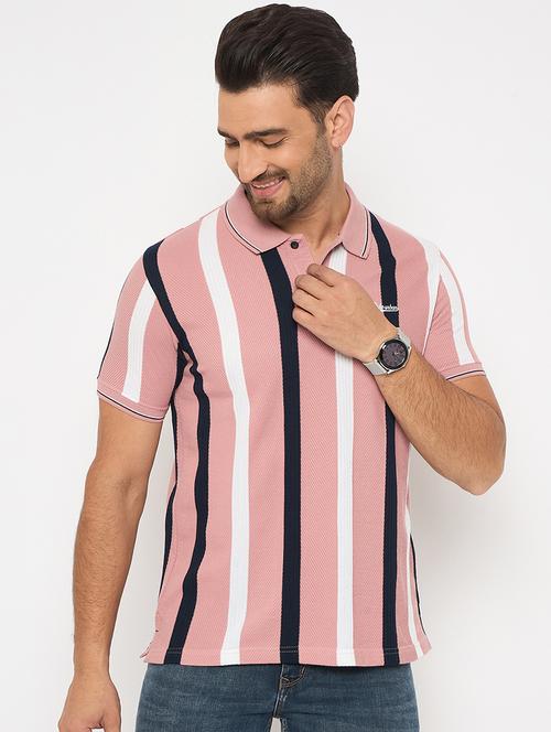 men short sleeves striped polo t-shirt - 21743236 - Very Small Image - 1