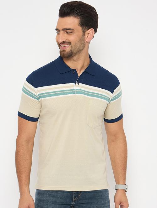 men short sleeves color block polo t-shirt - 21743241 - Very Small Image - 1