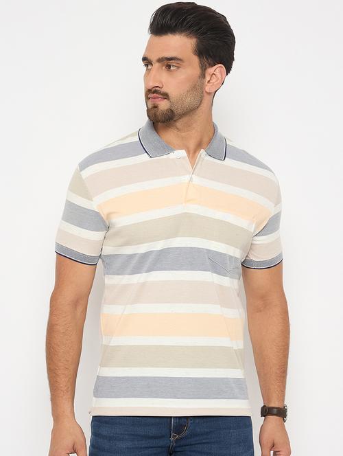 men short sleeves striped polo t-shirt - 21743242 - Very Small Image - 1