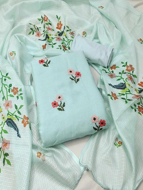 women embroidered unstitched suit set with dupatta - 21744022 - Very Small Image - 1