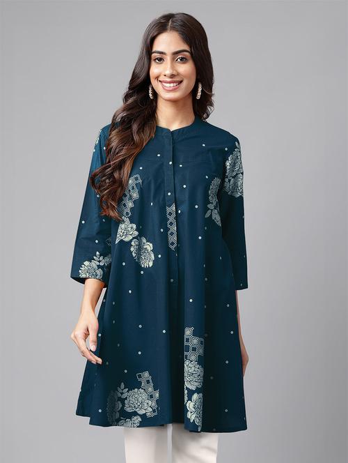 women printed three quarter sleeve tunic - 21746771 - Very Small Image - 1