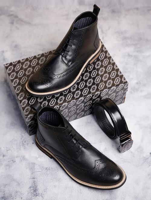 men solid lace up low ankle boots - 21748125 - Very Small Image - 1
