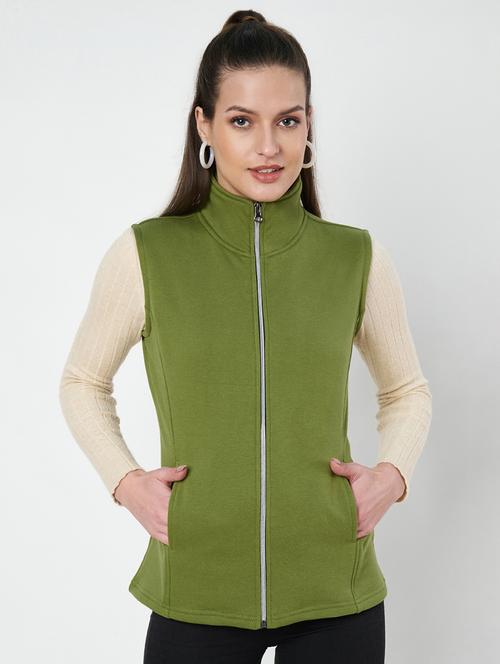 women solid sleeveeless regular jacket - 21748685 - Very Small Image - 1
