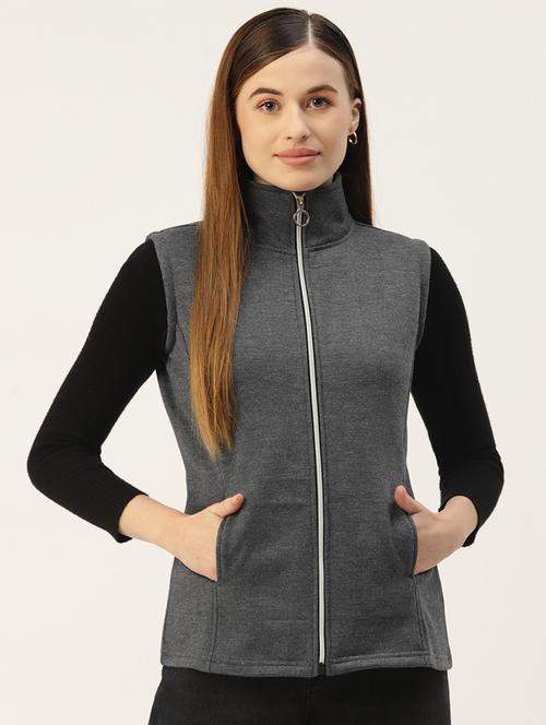 women solid sleeveeless regular jacket - 21748751 - Very Small Image - 1