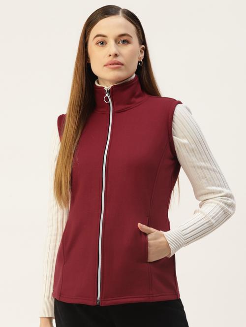 women solid sleeveeless regular jacket - 21748754 - Very Small Image - 1