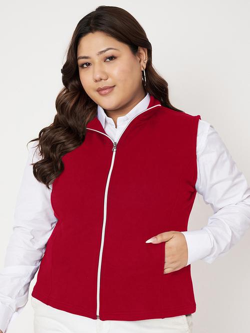women plus size stand collar sleeveless jacket - 21748809 - Very Small Image - 1