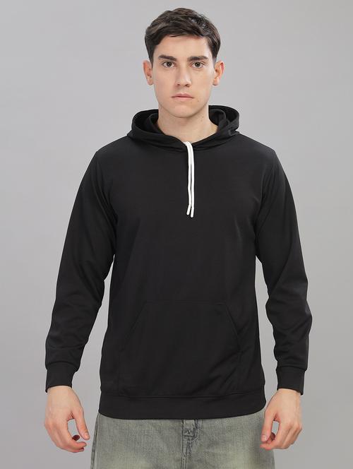 men solid long sleeve regular fit hooded sweatshirt - 21749369 - Very Small Image - 1