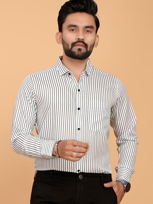 men striped long sleeve regular fit casual shirt - 21749472 - Very Small Image - 1
