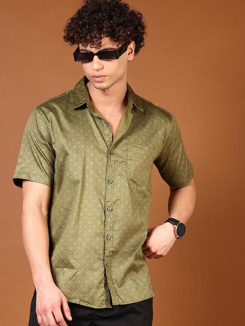 men printed short sleeve loose fit casual shirt - 21749803 - Very Small Image - 1