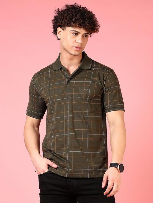 men checkered short sleeve regular fit polo t-shirt - 21749934 - Very Small Image - 1
